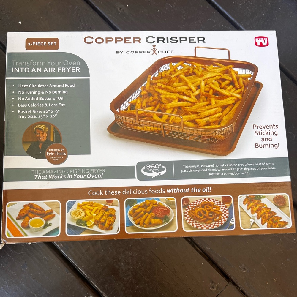 New! Copper crisper as seen on tv pan